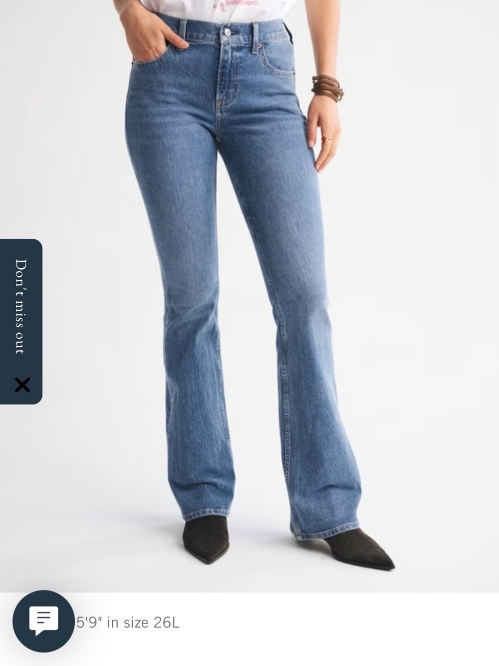 Abercrombie & Fitch Medium Blue High-Rise Bootcut Jeans